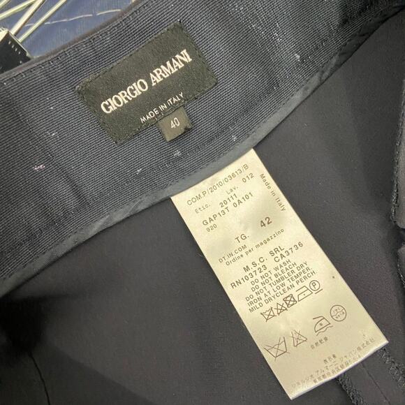 Giorgio Armani Dark NAVY BLUE 100% Silk Trouser Pants - Picture 7 of 8